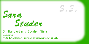 sara studer business card