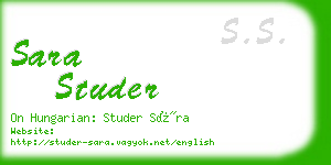 sara studer business card